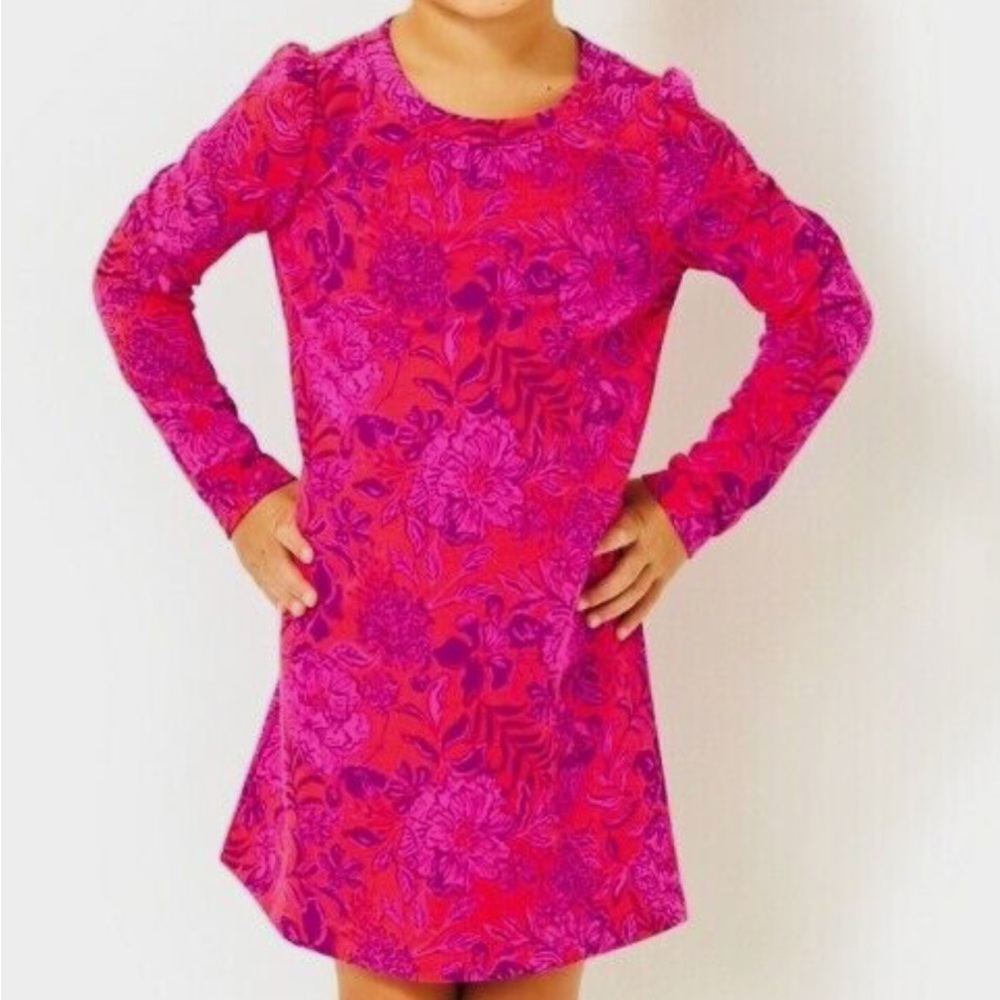 Lilly Pulitzer Solia Amaryllis Red Secret Hideaway girls dress